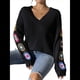 thumbnail image 3 of Suéteres de Larga de Crochet con Estampado Floral Bohemio Clásico para Mujer, Jersey Informal de Punto para Otoño-Invierno 2025. Negro M, 3 of 9