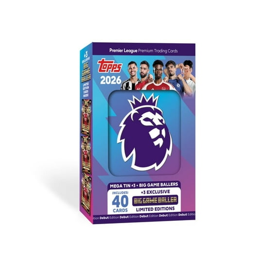 2025-26 Topps Premier League Debut Edition Cards - Big Game Ballers Mega Tin #3 (40 Cards 3 Exclusives)