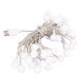 thumbnail image 2 of Cadena de luces LED con forma de bola, resistente al agua, con puerto USB, fuente de alimentación, decorativas, para dormitorio, boda, fiesta, color blanco cálido, 6 m/19,7 pies, 40 luces, 2 of 12