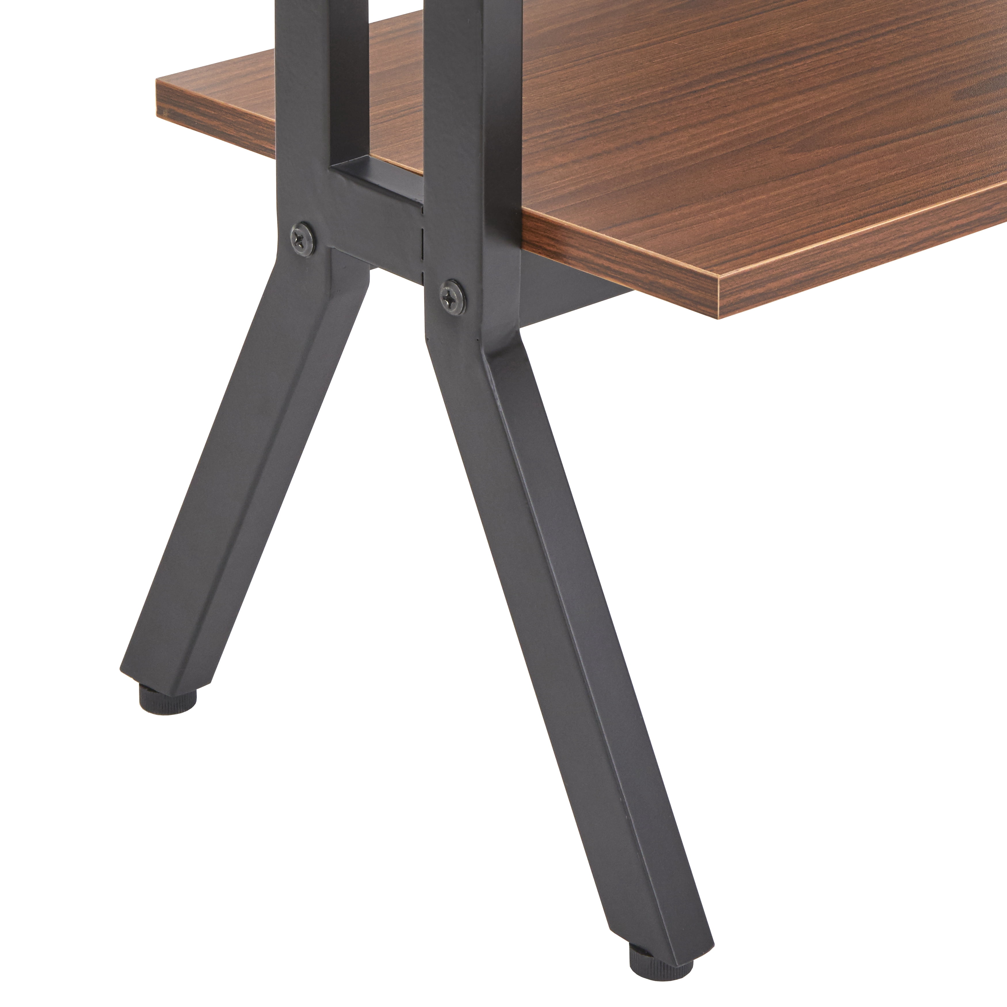 TMS Connection 4-Tier Medium Wood Bookshelf, Walnut Finish for Adults