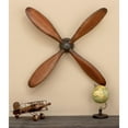 thumbnail image 2 of DecMode Dark Brown Metal 4 Blade Airplane Propeller Wall Decor with Aviation Detailing, 2 of 9