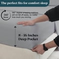 thumbnail image 3 of SKY BEDDINGS - 600 Thread Count Egyptian Cotton Sheets - Luxury Queen Size Cooling Bed Sheets - Soft Sateen Weave Cotton Sheets for Queen Bed - Deep Pocket Fits upto 16" Mattress - Light Grey, 3 of 6
