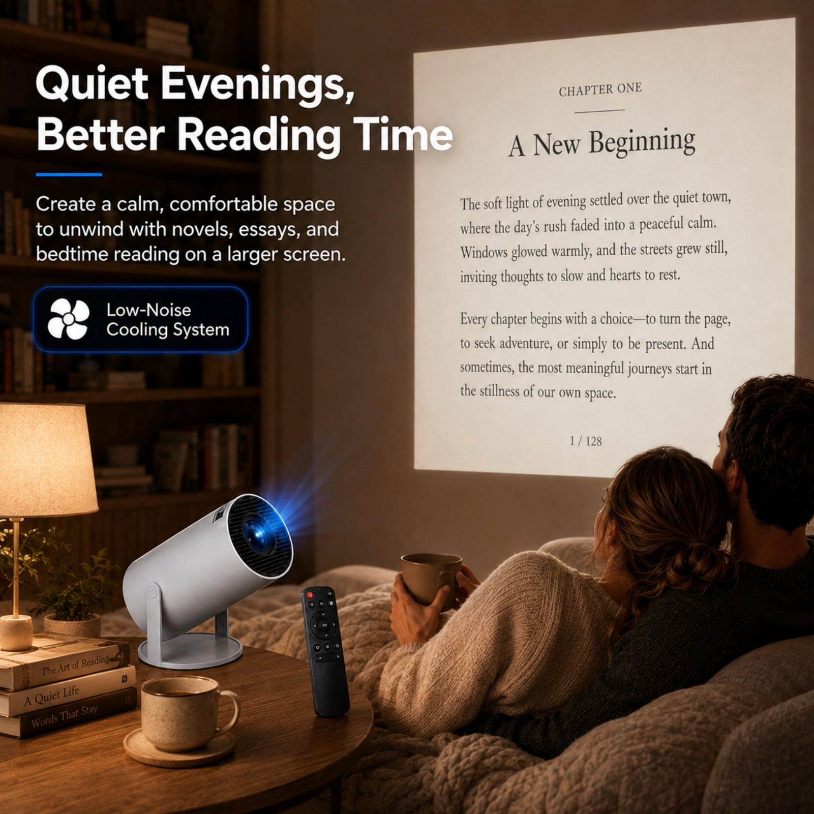 Storyverse Projector, Storyverse Projector with Bluetooth and Wifi Capabilities, Flexible 180° Projection and Automatic Image Calibration, HD Input Support with Built-In Audio, Ideal for Indoor