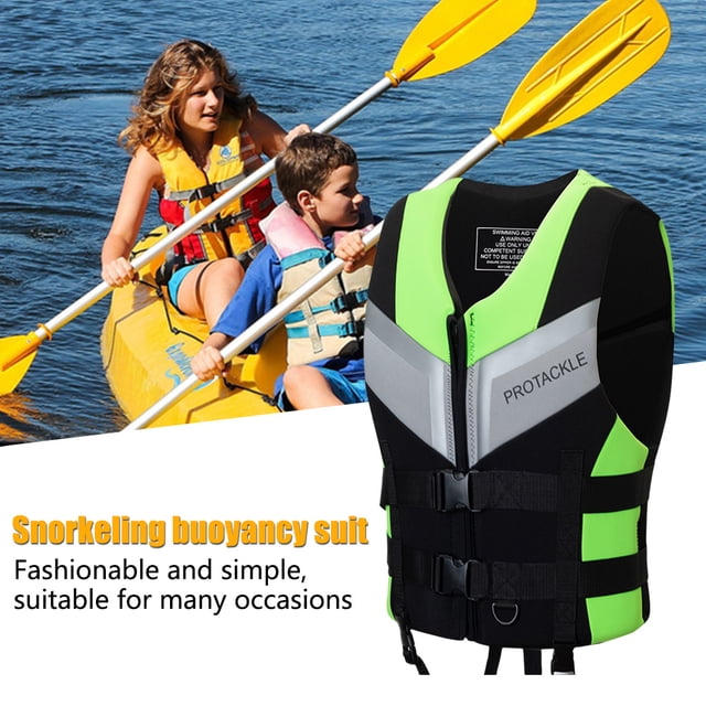 Chalecos salvavidas para adultos, chaleco salvavidas para deportes acuáticos (verde fluorescente S XXXL)