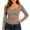 09#Khaki, variant on Womens Long Sleeve Shirts Square Neck Slim Fit Basic Tops Ribbed Tee Beige S