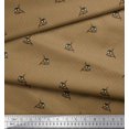thumbnail image 3 of Soimoi Crepe Silk Fabric Dot & Owl Bird Decor Fabric Printed Yard 42 Inch Wide, 3 of 3