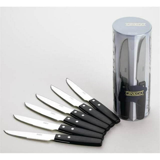 Ginkgo Trattoria - Ensemble de 4 Couteaux à Steak Jumbo en Acier Inoxydable 10 Po.