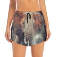 thumbnail image 2 of Sigee Elephant in Smoke for Women's Athletic Shorts High Waisted Running Shorts Pocket Sporty Short Gym Elastic Workout ShortsX-Large, 2 of 9