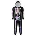 thumbnail image 5 of TBKOMH Matching Halloween Pajamas Family Skeleton Costume Zip Up Hooded Jumpsuit Long Sleeve One Piece Loungewear for Couples Adults Spooky Party Outfit, 5 of 5