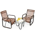 thumbnail image 6 of Gymax 3PCS Rattan Patio Conversation Set Bistro Furniture Set w/ Glass Table, 6 of 10
