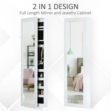 Homcom Jewelry Cabinet Armoire Wall Door Mounted Organizer Storage Case White Canada Homcom Jewelry Cabinet Armoire, Jewelry Armoire Wall Mounted