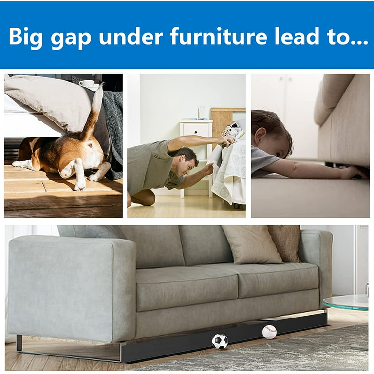 Under Couch Blocker Clear Toy Blocker, Gap Filler Under Bed Bumper Blocker  for Pets Adjustable Sofa Guards Stop Things Going to Under Furniture