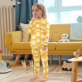 thumbnail image 5 of Dailycode Cotton Pajama Set Snug Fit Long Sleeve Top and Pants for 18M-8Y Lovely Capybara and Orange, 5 of 7