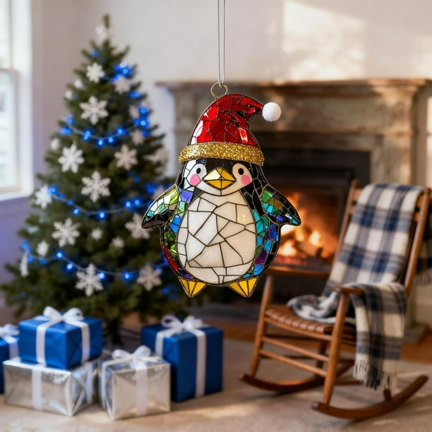 ZZkhGO Penguin Christmas Ornament, Double Sided Acrylic Sea Animal