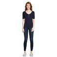 thumbnail image 2 of RealSize Women's Ribbed Henley Shirt, Sizes XS-3XL, 2 of 5