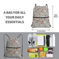 thumbnail image 3 of Wukai Funny Chicken Waterproof Drawstring Backpack with Zipper Pocket,Large Foldable Gym Bag for Women and Men, Perfect for Sports, Yoga, and Travel, 3 of 8