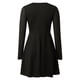 thumbnail image 4 of Mini vestido de mujer con mangas de malla, corte en A y escote en V profundo - Elegante vestido de fiesta tipo skater - Tallas S-XL, 4 of 5
