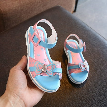 

Leutsin Children Kids Baby Girls Crystal Bowknot Sandals Casual Shoes　
