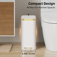 thumbnail image 2 of KSSKSS 1.6 Gallon/6L Slim Stainless Steel Bathroom Trash Can with Lid, Soft-Close Small Garbage Bin for Narrow Spaces, White, 2 of 8