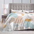 thumbnail image 6 of YFYANG Anti-Pilling Ultra-Soft Micro Fleece Cover Blanket for Bed Sofa, Geometric Line Leaf Pattern Throw Blanket for All Seasons, 40"x30", 6 of 9