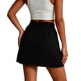 thumbnail image 6 of Wovilon Women's Drawstring Waist A-Line Mini Skirt with Side Pockets, Relaxed Fit Cotton Spandex Short Skirt, Lightweight Breathable Versatile Solid Color, 6 of 7