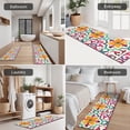 thumbnail image 5 of Yellow Ethnic Floral Pattern Kitchen Rugs Sets Of 3,Kitchen Runner Rugs Non Skid Washable,Decorative Kitchen Floor Mats for Kitchen,Sink,Laundry,17"x30"+ 17"x47" + 17"x59", 5 of 6