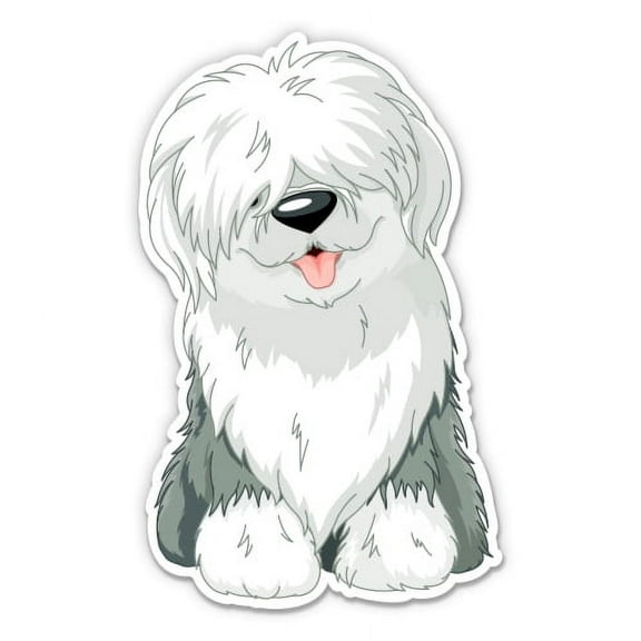 Old English Sheepdog - 3" Vinyl Sticker - For Car Laptop Water Bottle Phone - Waterproof Decal