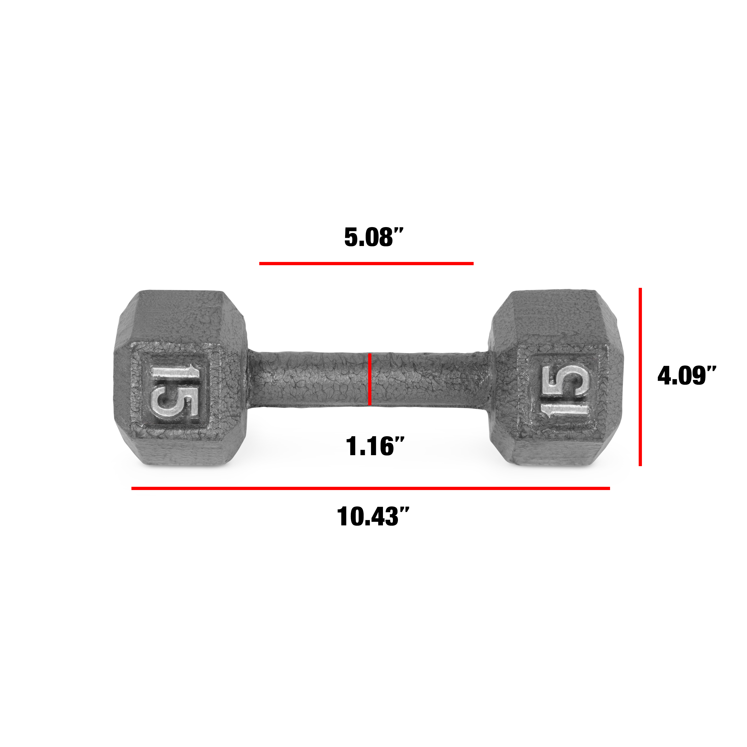 CAP Barbell 15 lb Cast Iron Hex Dumbbell photo 2