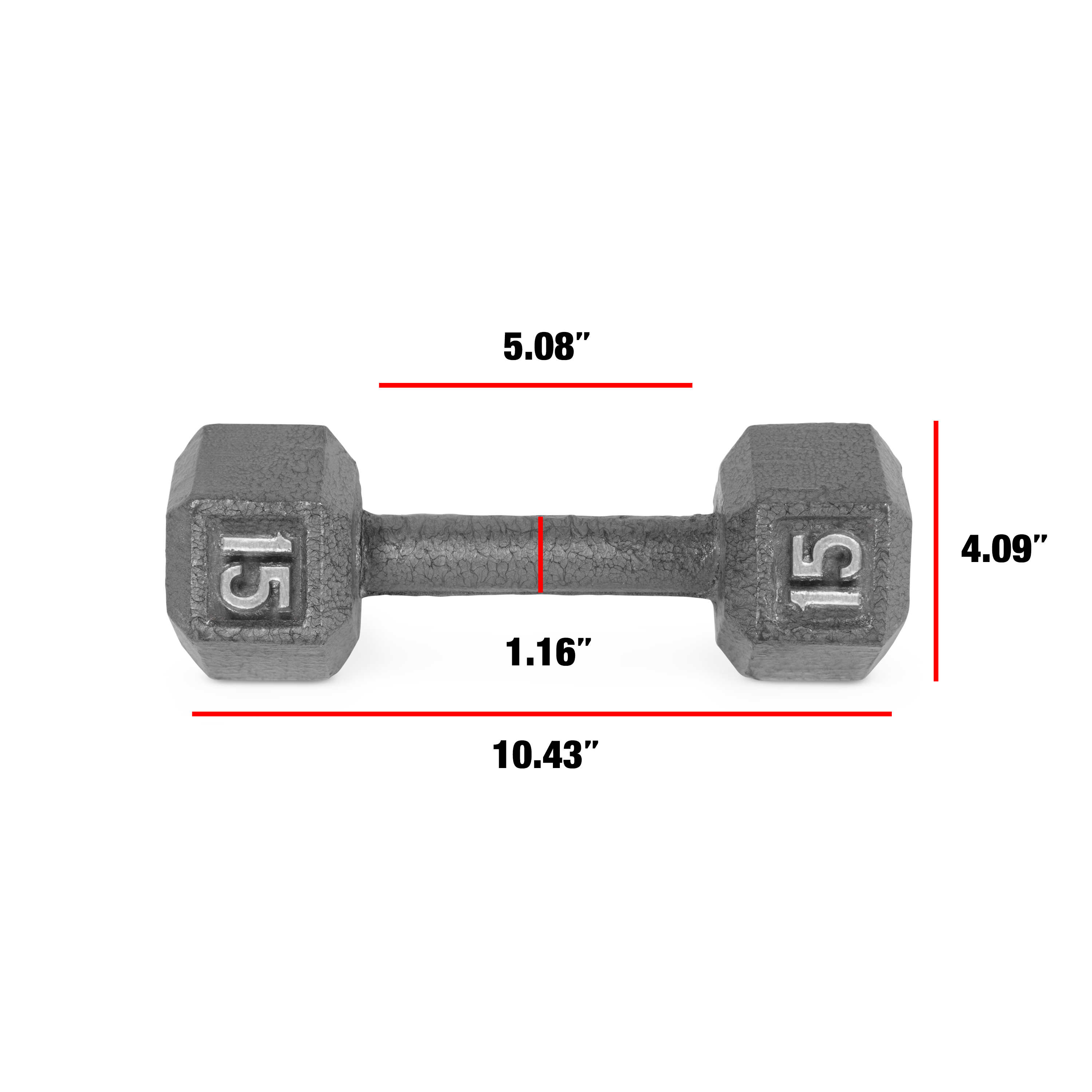 CAP Barbell 15lb Cast Iron Hex Dumbbell, Single - image 2 of 5