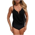 thumbnail image 2 of Pounoo Bathing Suits for Women Draped Bust Adjustable Strap One Piece Swimwear Beach Getaway Style Stretchy Quick Dry Trendy Swimsuits Gift, 2 of 8