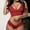 Red, variant on Bralette Plus Lingerie Floral Piece Underwear Women Size Corset Lace Two Bra Women's Lace Camisole Shorts Set Sleepwear Pajamas Lace Fondant Silicone Set Lace Curtain Set Lace Underwear Set Women