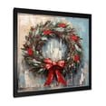 thumbnail image 2 of Designart "Winter Green Christmas Wreath III" Floral Framed Wall Art Decor - Traditional Green Wreath Hallway Framed Wall Art Decor, 2 of 6