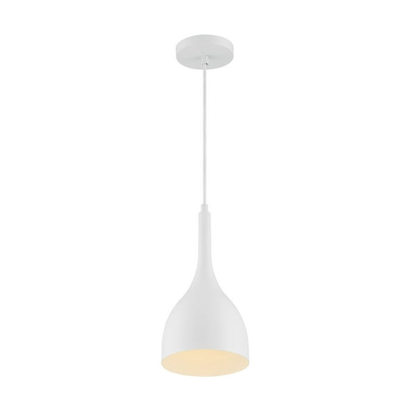 60/7096-Nuvo Lighting-Bellcap-1 Light Small Pendant in Nautical/Coastal Style-9.75 Inches Wide by 8.13 Inches High-Matte White Finish    -Traditional