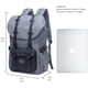 thumbnail image 2 of KAUKKO School Travel mochila para universidad flexible con laptop para 12", 16.1L(Nylon/Black) KAUKKO EP5-5-GreyBlack-RE, 2 of 5
