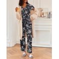 thumbnail image 3 of Ekouaer 2 Piece Womens Pajamas Short Sleeve Top and Long Pants Pjs Set Printed Sleepwear with Pocket Valentine's Day Party, 3 of 6
