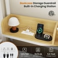 thumbnail image 3 of Twin Bunk Bed with 6 Storage Drawers & Storage Shelf, Twin over Twin Metal Loft Beds with Led Lights & Charging Station, L-Shaped Bunk Bed Frame with Side Bookcase, Safety Guardrail and Ladder, White, 3 of 9