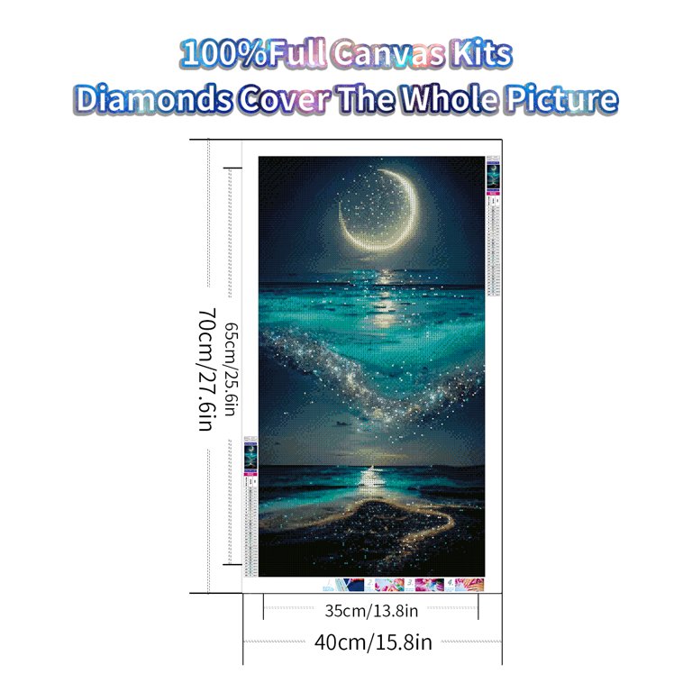 CEOVR Stitch Diamond Painting Kits for Adults, Stitch Diamond Art Paintings  Kits for Beginners, 5d Round Full Drill Moon Night Diamond Painting Kits