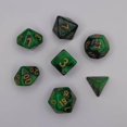 thumbnail image 4 of 7x Polyhedral Dices Smooth D4-D20 for dices set family Math Teaching Bar Table Board Games Green Black, 4 of 7