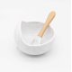 thumbnail image 1 of Cuenco para bebé, cuchara, vajilla para niños, mango de madera, cuchara de silicona, cuenco con ventosa para niños, cuenco de silicona para bebé, 1 of 5