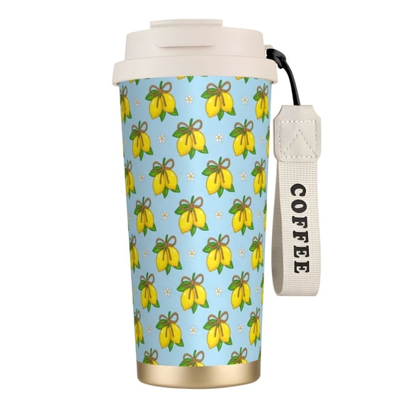 Bow Coffee Mug, 18oz Leak-proof Glam Style Pink Ribbon Tumbler, Insulated Travel Mug with Handle, Perfect Holiday Present for Best Friends
