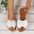 thumbnail image 5 of Eltusu Women Flat Slide Sandals, Open Toe Bow Non Slip Summer Beach Sandals Shoes Beige Size 9.5, 5 of 8