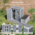 thumbnail image 6 of Aiho 5'x3' Outdoor Plastic Storage Shed with Window, Weather -Resistant, Easy Assembly, Wood-Effect Garden Tool House - Light Gray, 6 of 8