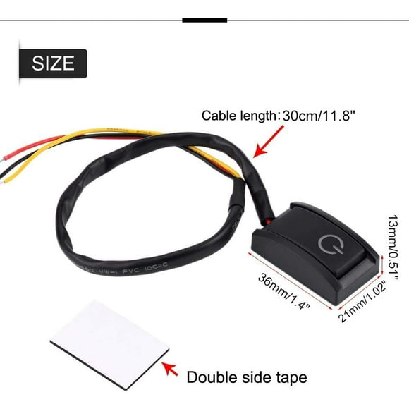 Gebildet Car DIY Switch Paste Type Button Switch,Off/ON DC Car Modification Switch Paste Switch Without Punch Switch