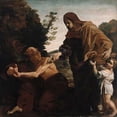 thumbnail image 2 of Lanfranco, Giovanni 12x12 Black Ornate Wood Framed with Double Matting Museum Art Print Titled - Elijah Receiving Bread from the Widow of Zarephath, 2 of 4