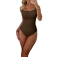 thumbnail image 2 of Biekopu Women's Ribbed Bodysuits, Sleeveless Scoop Neck Solid Color Shapewear Leotard Cami Tops, 2 of 6