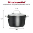 thumbnail image 3 of KitchenAid Hard-Anodized 8 Quart Induction Nonstick Stockpot with Lid, Dishwasher Safe and Oven Safe to 500°F, Matte Black, 3 of 11