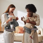 Bc Babycare Hexa Effortless Carrier, Ergonomic Carrier with Hip Seat Lumbar Support (Newborn to Toddler), Gray