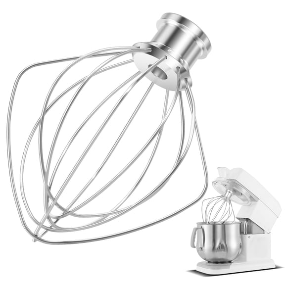Stainless Steel Dough Hook Wire Whip Attachment Dishwasher Safe Heavy Duty Whisk for 4.5-5 Quart Tilt Head Stand Mixer Whisk Attachment for Eggs Cream Frosting