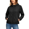 thumbnail image 2 of DYTTDG Women's Lightweight Hooded Windbreaker Jacket, Full Zip Long Sleeve Solid Casual Outdoor Jacket with Side Pockets, 2 of 8