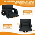 thumbnail image 2 of Slsy 21" Stadium Seats with Back Support & 6 Reclining Positions Adjustable, Stadium Seats for Bleachers with Backrest/Arms for Sport Events Outdoor Indoor Camping Chair, 2 of 9